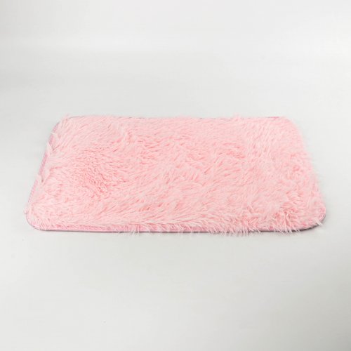 Alfombra baño 40 x 60 cm pelo largo rosa