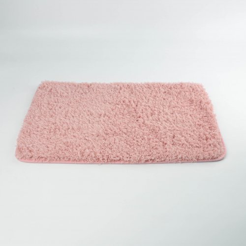 Alfombra baño 40 x 60 cm pelo corto rosa