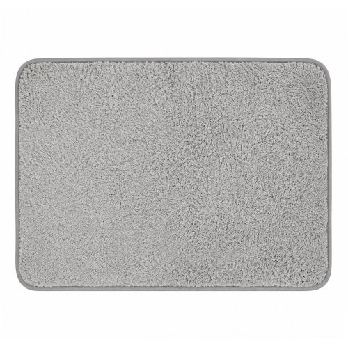 Alfombra baño 40 x 60 cm peluche  gris