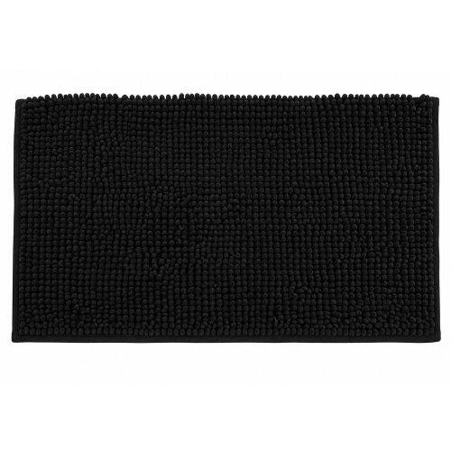 Alfombra de baño microfibra pelo corto 40 x 60 cm negro