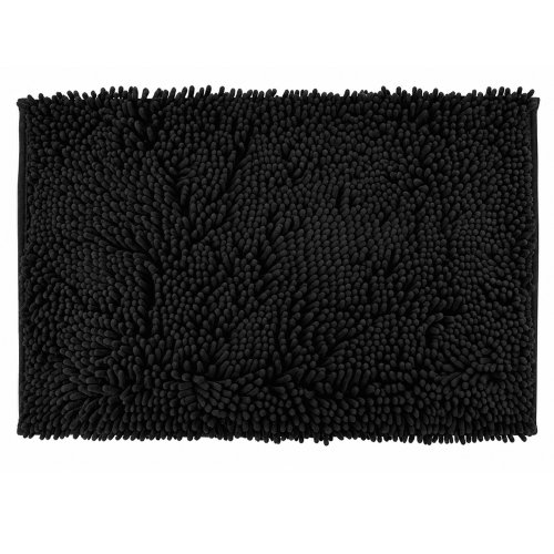 Alfombra microfibra pelo largo 40 x 60 cm negro