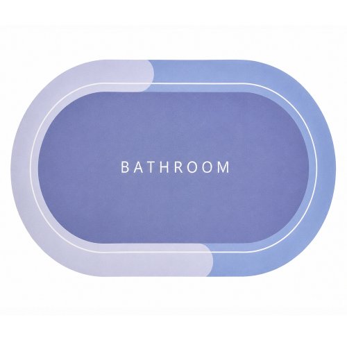 Alfombra MÁGICA de baño ovalada 40 x 60 cm azul claro