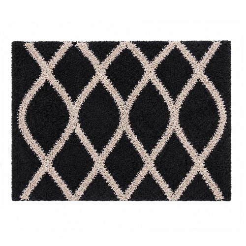 Alfombra baño 40 x 60 cm gris con rombos blancos