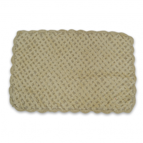 Alfombra baño 40 x 60 cm natural borde crochet