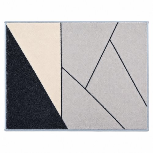 alfombra microfibra 40 x 60 cm triangulos natural gris y negro