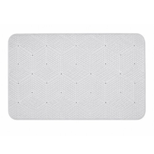 Alfombra PVC 35 x 67 cm blanco tramado cubo