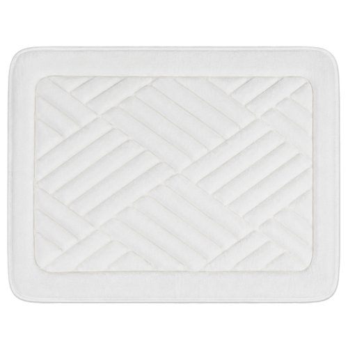 Alfombra de baño 40 x 60 cm diagonales blanco
