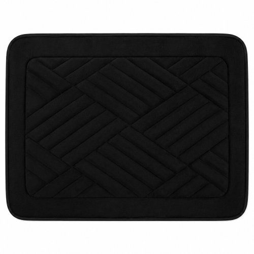 Alfombra de baño 40 x 60 cm diagonales negro