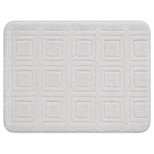 Alfombra baño 40 x 60 cm cuadrados blanco