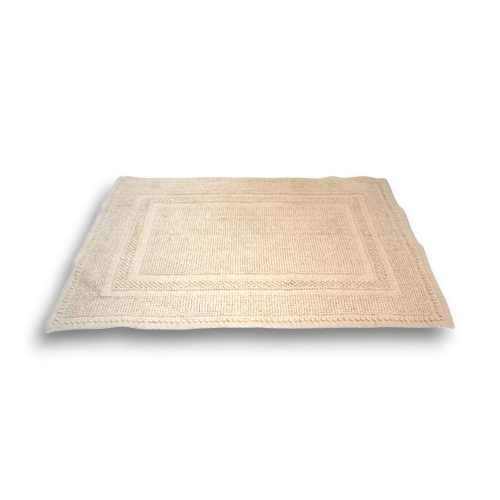 Alfombra de baño lisa tramado rectangular natural