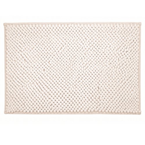 Alfombra baño 40 x 60 cm pelo corto chenille natural.