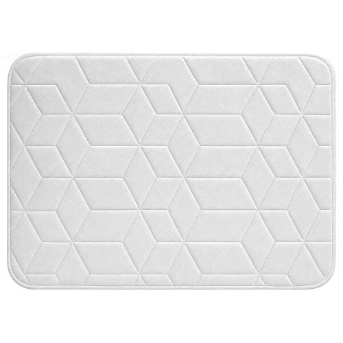 Alfombra baño 40 x 60 cm rombos Blanco.