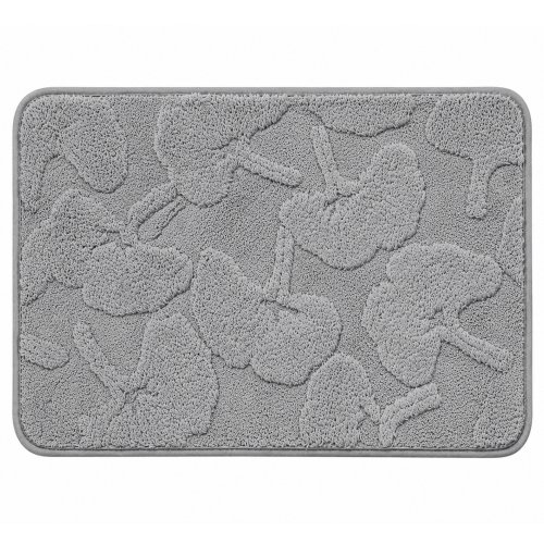 Alfombra baño 40 x 60 cm bonsais con relieve gris claro