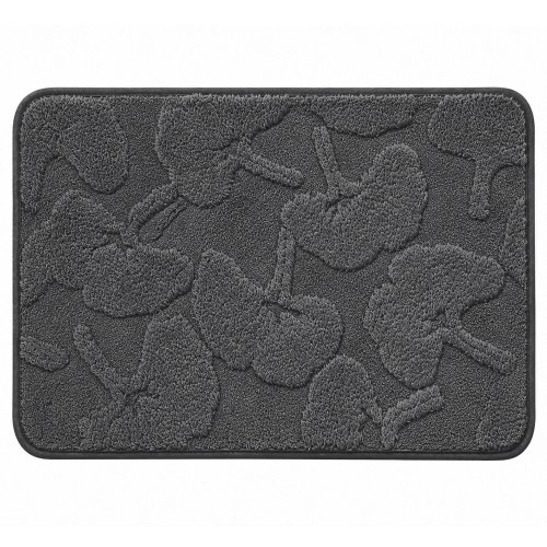 Alfombra baño 40 x 60 cm bonsai con relieve gris oscuro