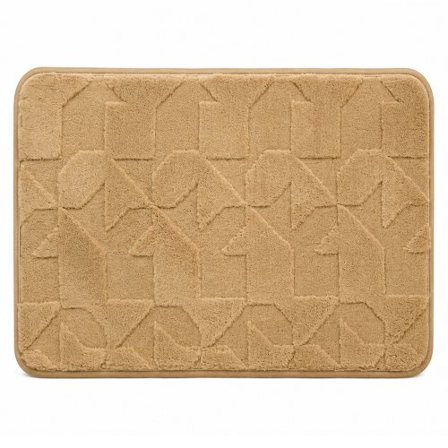 Alfombra baño 40 x 60 cm figuras geométricas Beige.