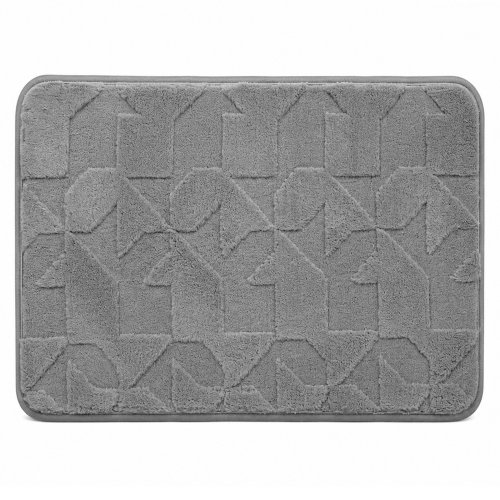 Alfombra baño 40 x 60 cm figuras geométricas gris