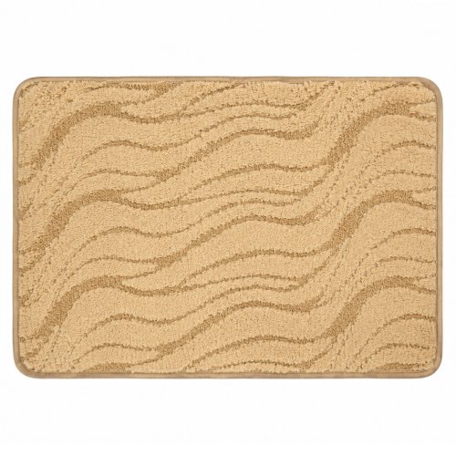 Alfombra baño 40 x 60 cm ondas con relieve beige