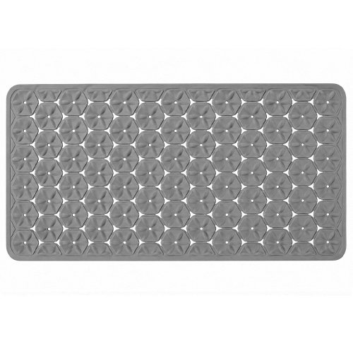 Alfombra de pvc 37 x 67 cm tramado margaritas gris