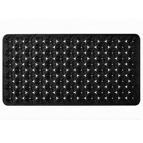 Alfombra de pvc 37 x 67 cm tramado margaritas negro