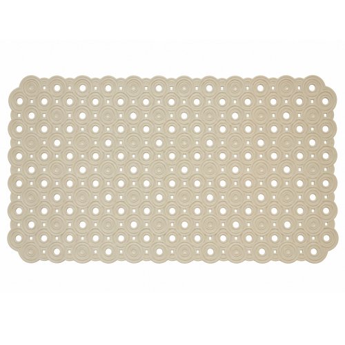 Alfombra de pvc 36 x 68 cm con círculos calados beige