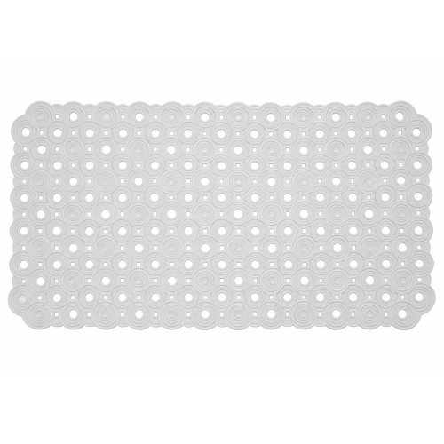 Alfombra de pvc 36 x 68 cm con círculos calados blanco