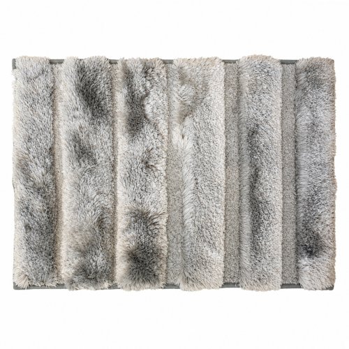 Alfombra de baño 40x60cm pelo largo y corto gris