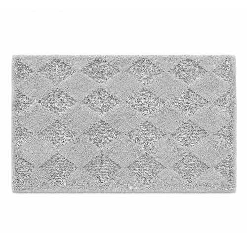 Alfombra de baño 50 x 80 cm con rombos en cadena gris