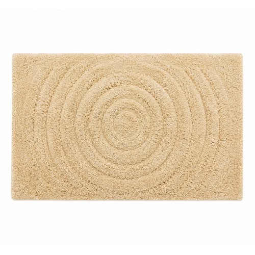 Alfombra de baño 50 x 80 cm con círculos concéntricos beige