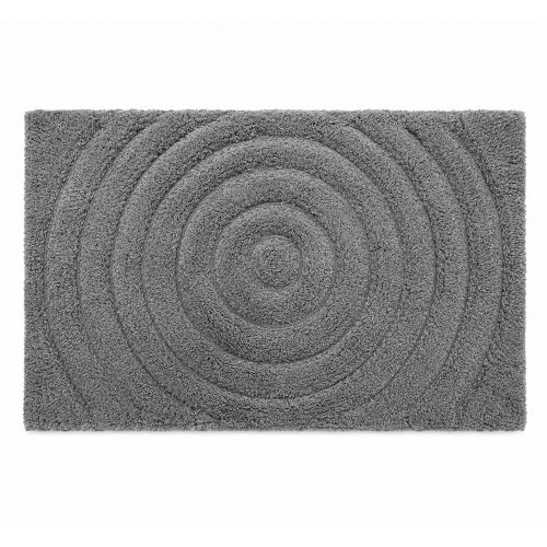 Alfombra de baño 50 x 80 cm con círculos concéntricos gris