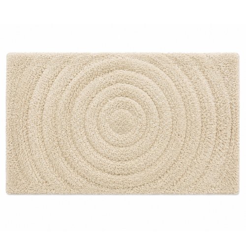 Alfombra de baño 50 x 80 cm con círculos concéntricos natural
