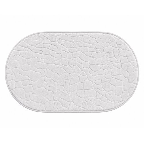 Alfombra de baño 50 x 80 cm ovalada piedras gris