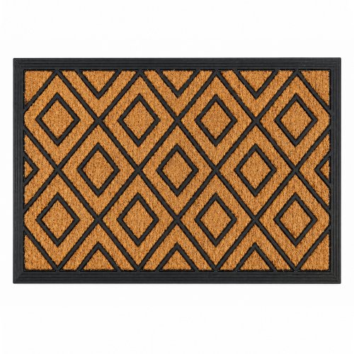 Felpudo goma con doble coco 40 x 60 cm rombos.