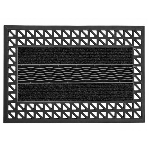 Felpudo 45 x 75 cm goma y felpa negra