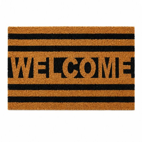 Felpudo de coco 40 x 60 cm welcome rayas negras