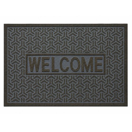 Felpudo 44 x 74 cm welcom plateado tramado hélices