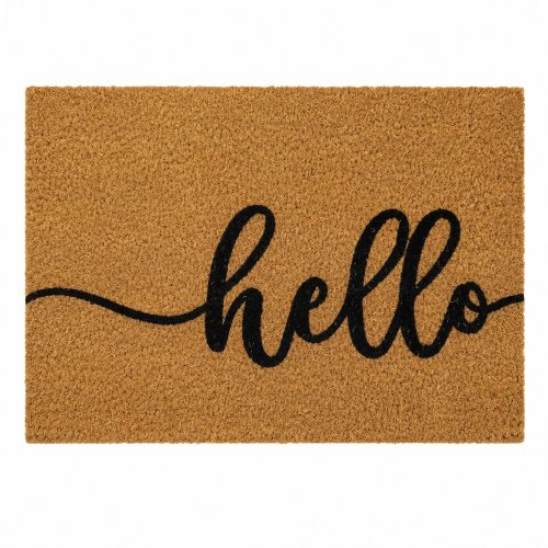 Felpudo de coco 40 x 60 cm hello cursiva