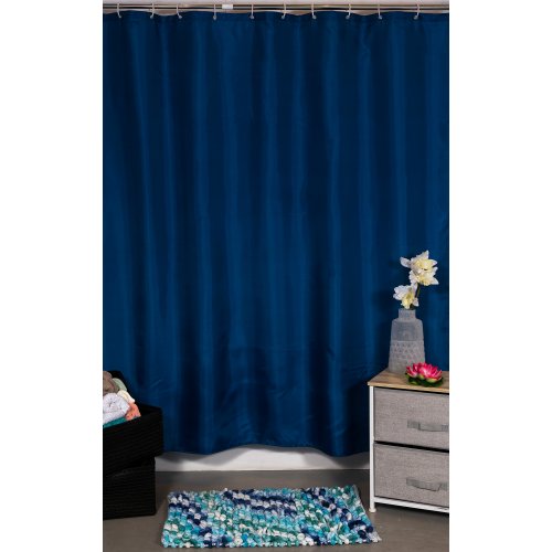Cortina de baño Polyester 180 x 180 cm lisa azul.