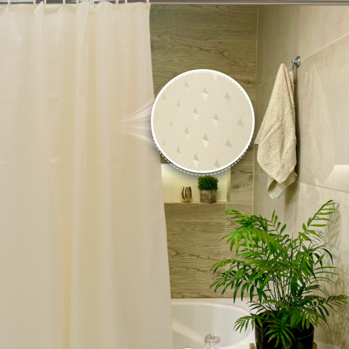 Cortina baño 180 x 180 cm tramado rombo natural