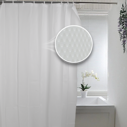 Cortina de baño 180 x 180 cm tramado puntos blanco
