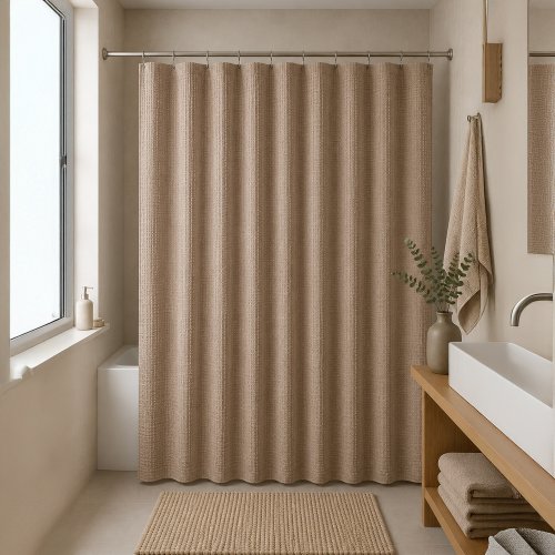 Cortina de baño 180 x 180 cm con textura marrón