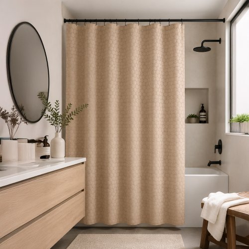 Cortina de baño 180 x 180 cm trama panal beige