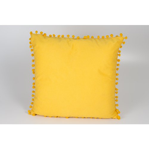 Almohadon 43 x 43 cm con borlas amarillo