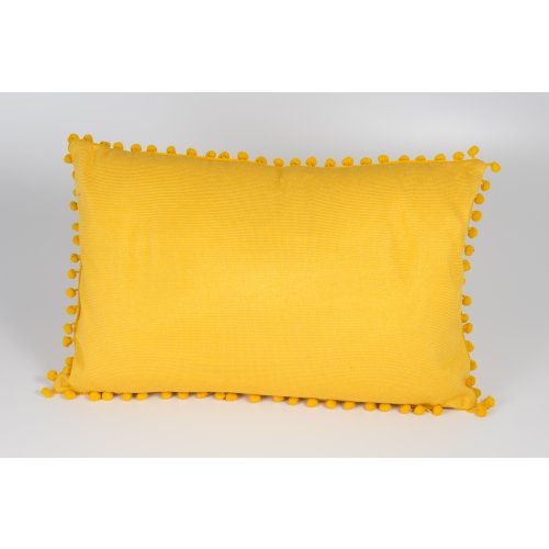 Funda de almohadon 30 x 50 cm con borlas amarillo