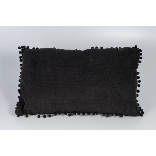 Almohadon 30 x 50 cm con borlas negro