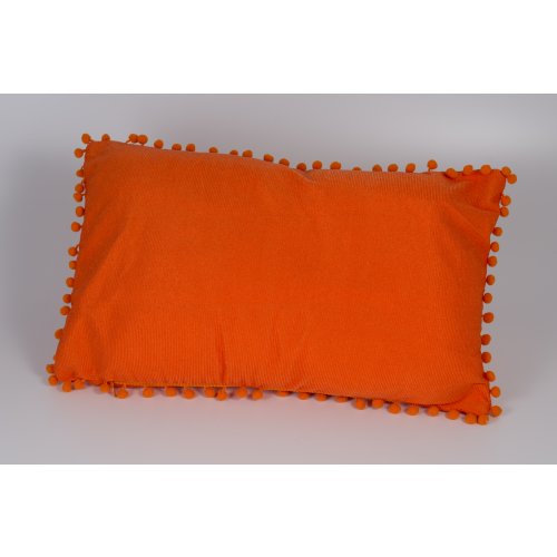 Funda de almohadon 30 x 50 cm con borlas naranja