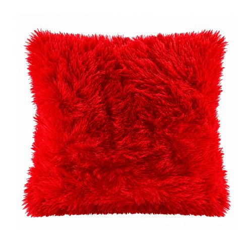 Funda de almohadón 40 x 40 cm pelo corto rojo