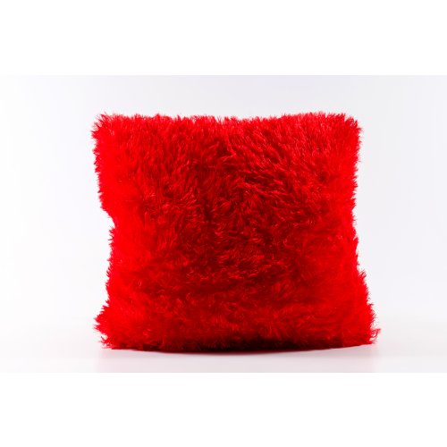Funda de almohadón 40 x 40 cm pelo corto rojo