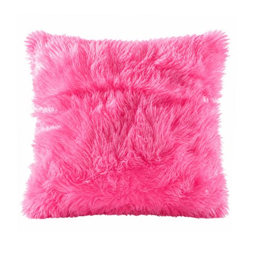 Funda de almohadón 40 x 40 cm pelo corto rosa