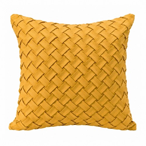 Funda de almohadón trenzado 43 x 43 cm 1 sola cara amarillo