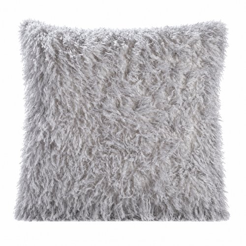 Funda almoha 50 x 50 cm pelo corto tipo pluma gris